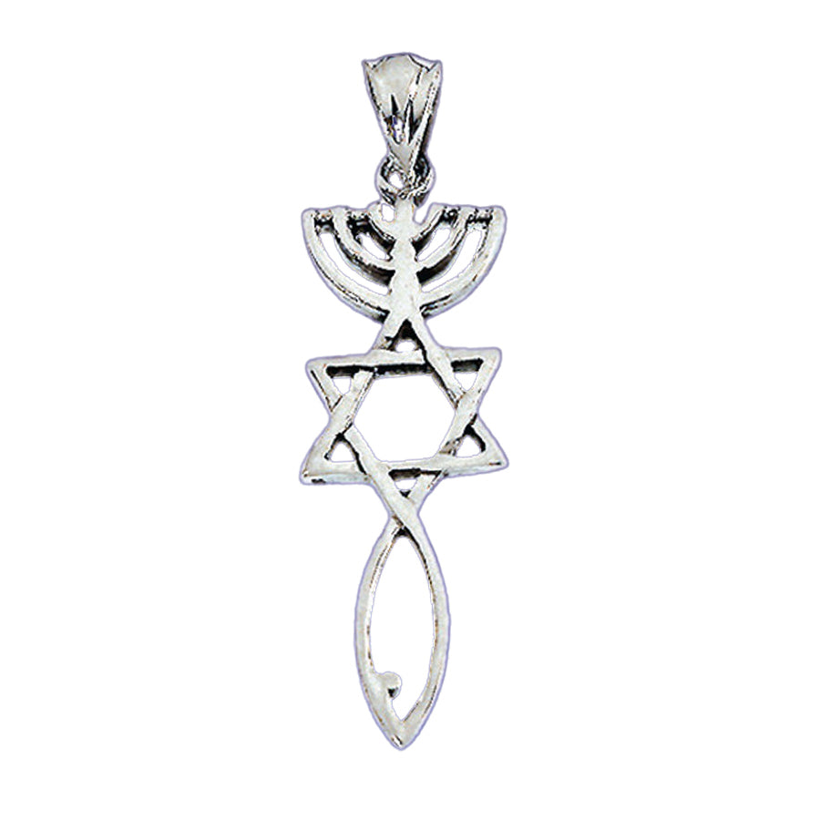 Sterling Silver Messianic Seal Pendant Necklace – Religious Spiritual Jewelry With Chain - View #9