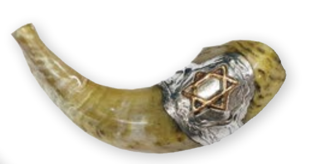 Silver-Plated Ceremonial Ram's Horn Shofar 8"- 10"