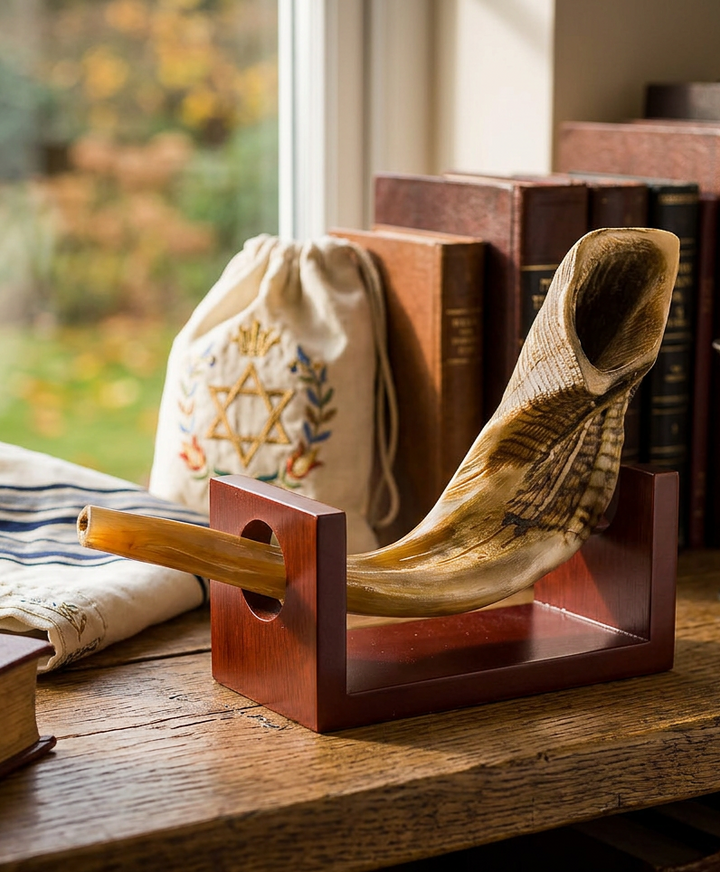 Rams Horn Small Wooden Display Stand - Holy Land Gifts