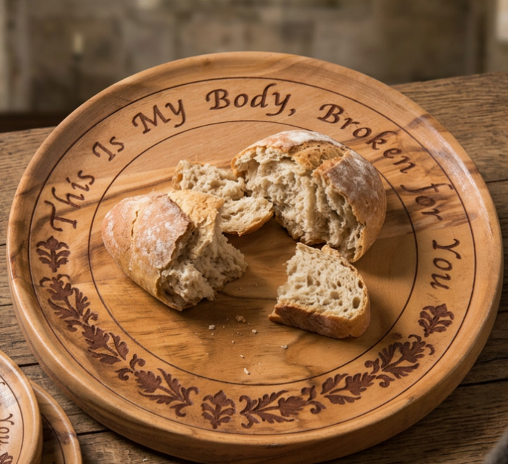 Olivewood Communion Plate - Holy Land Gifts