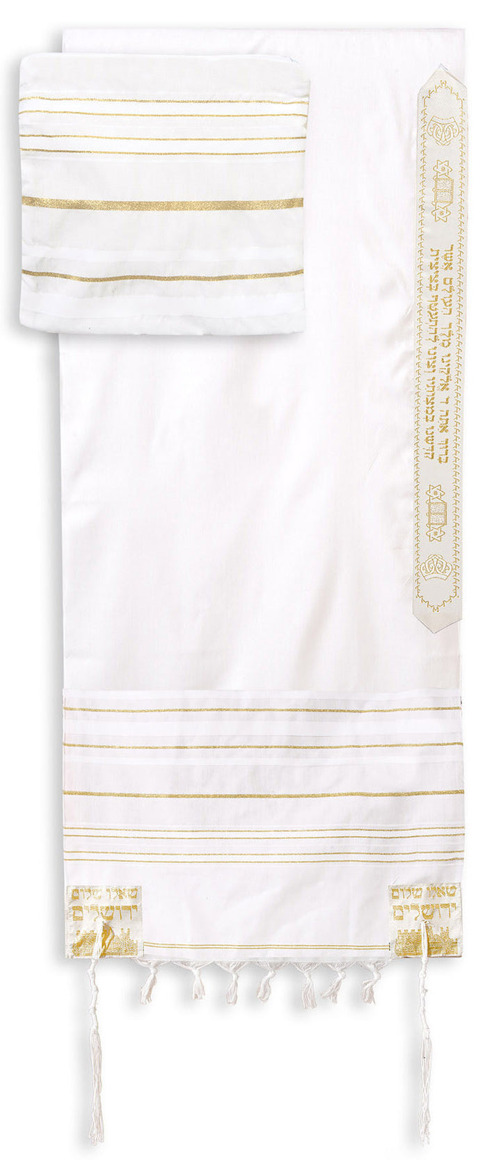 White Prayer Shawl & Bag - Holy Land Gifts