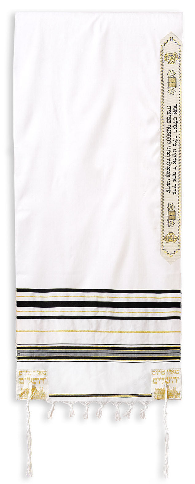 Black Wool Prayer Shawl - Holy Land Gifts