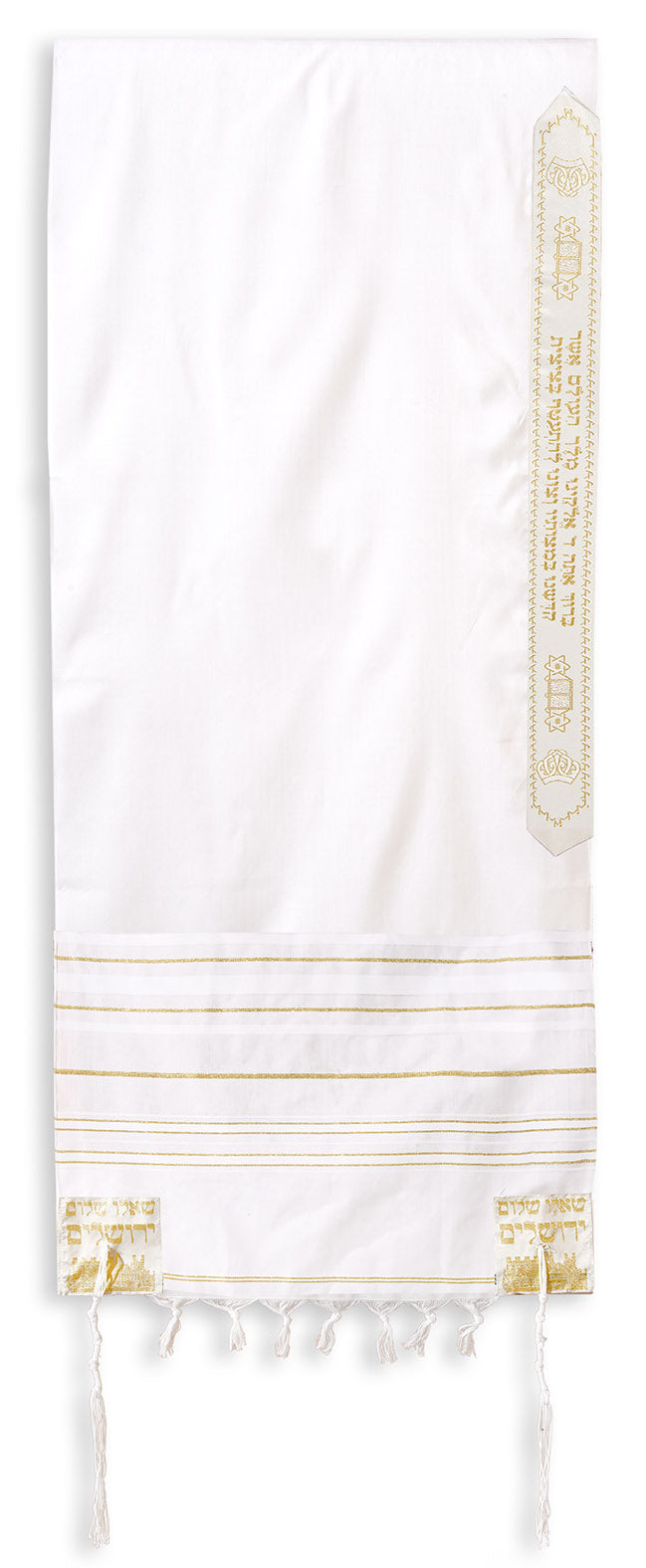 White Wool Prayer Shawl - Holy Land Gifts