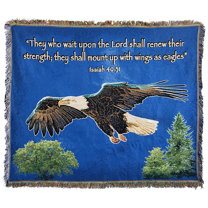 On Eagle's Wings Woven Blanket - Holy Land Gifts