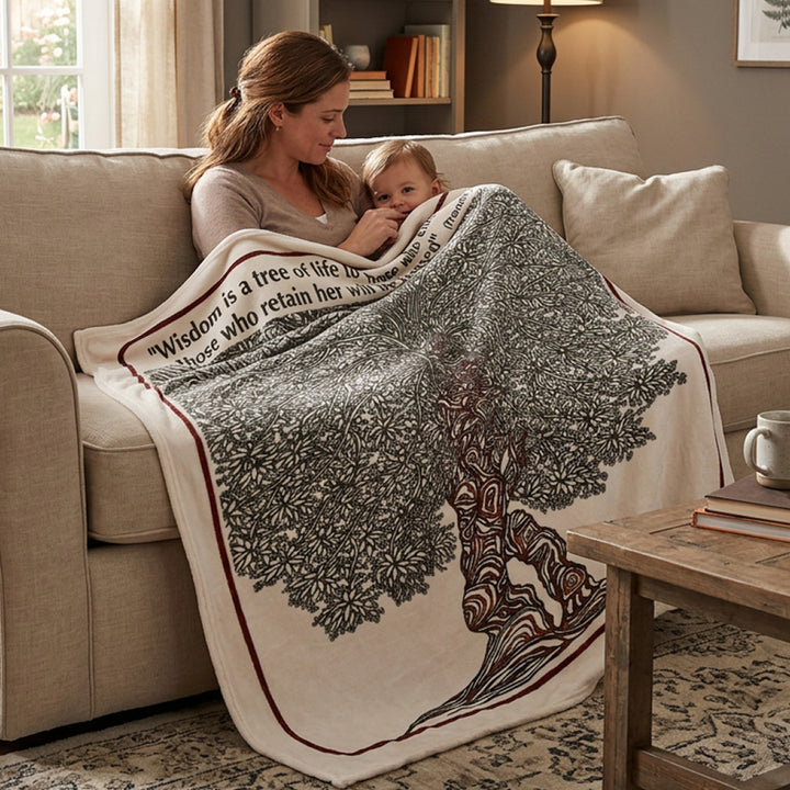 Tree of Life Plush Blanket - Holy Land Gifts