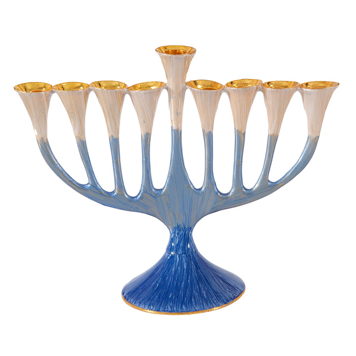 Painted Pewter Hanukkiah - Holy Land Gifts