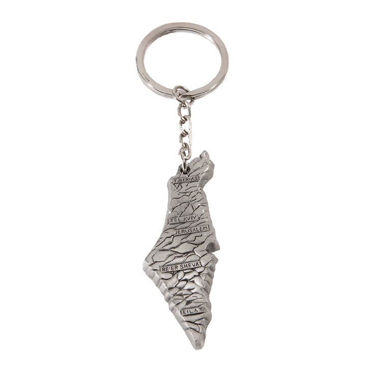 Map of Israel Pewter Keychain - Holy Land Gifts
