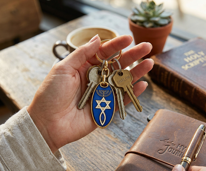 Blue Roots Keychain - Holy Land Gifts