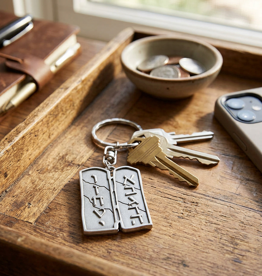 10 Commandments Pewter Keychain - Holy Land Gifts