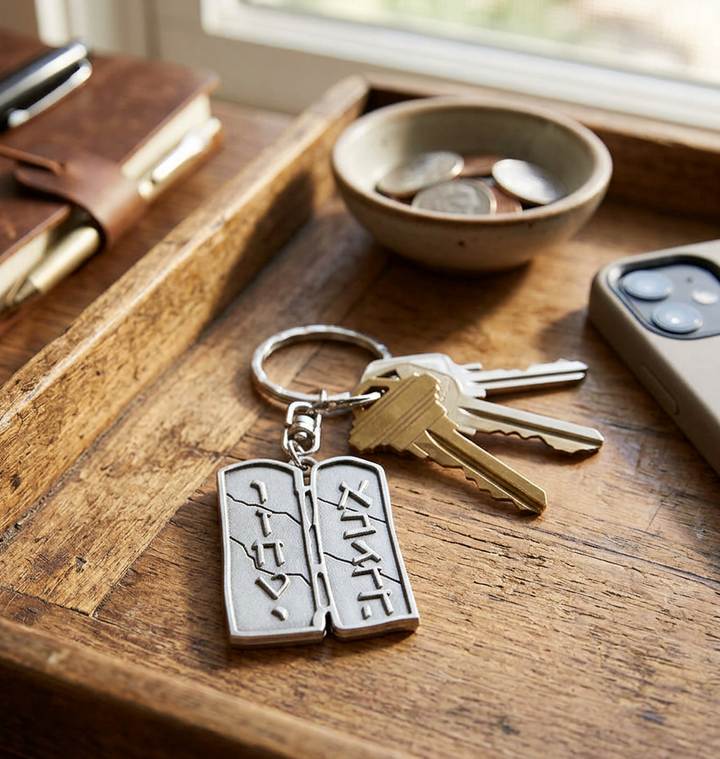 10 Commandments Pewter Keychain - Holy Land Gifts
