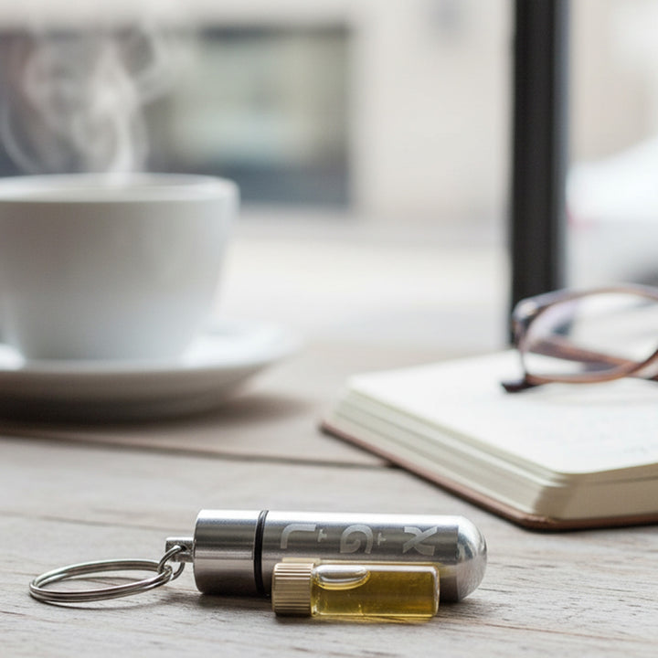 Anointing Oil Metal Silver Key Chain