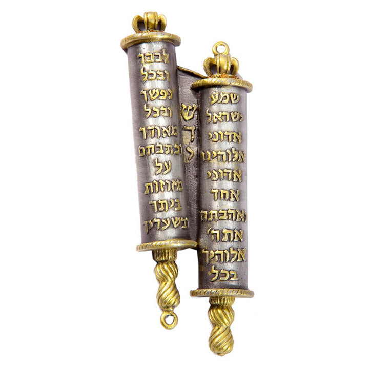 Torah Pewter Mezuzah