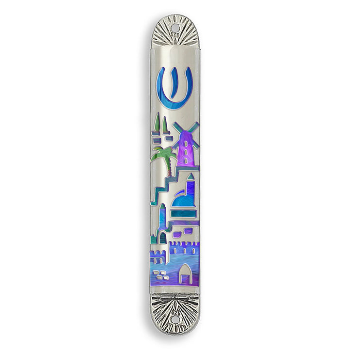 Jerusalem Color Cityscape Mezuzah - Holy Land Gifts