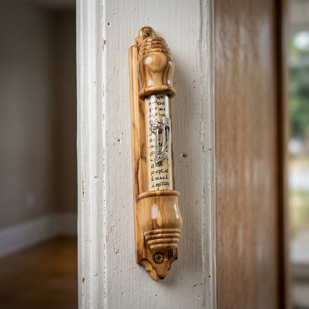 Sealed Scroll Olivewood Mezuzah