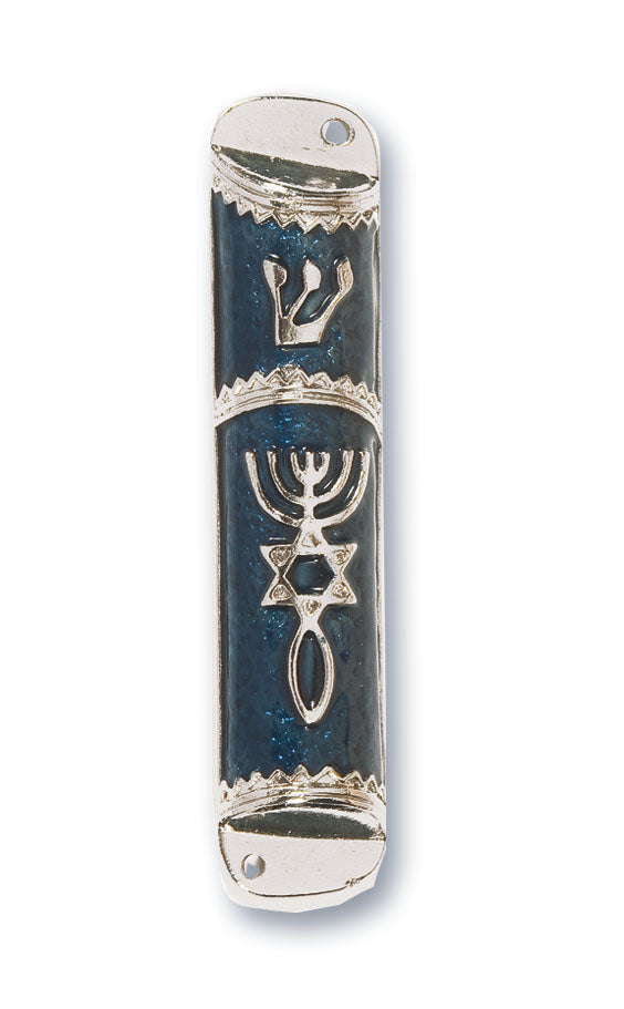 Blue Messianic Seal Mezuzah