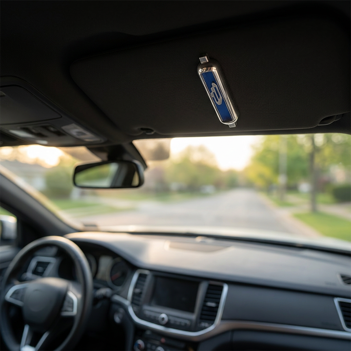 Blue "Shin" Car Mezuzah - Holy Land Gifts