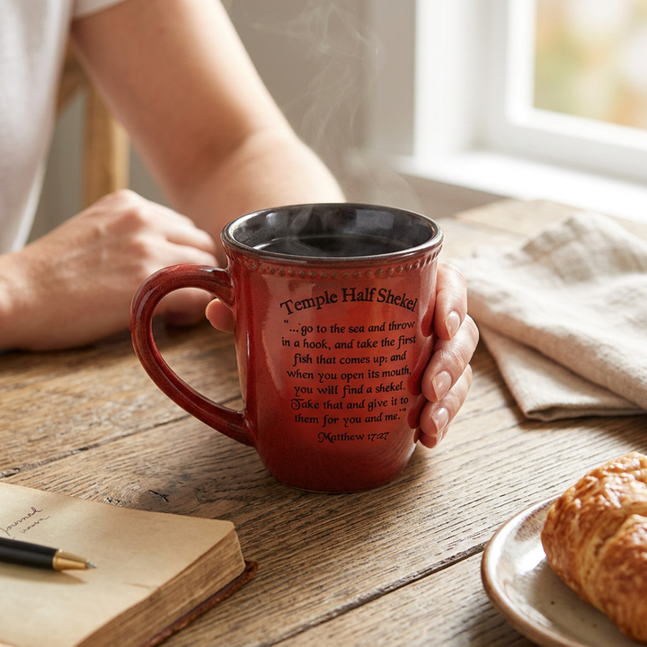 Temple Half Shekel Mug - Holy Land Gifts