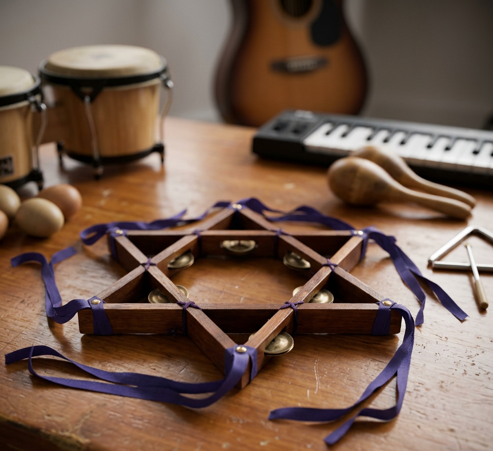 Star of David Rosewood Tambourine - Holy Land Gifts