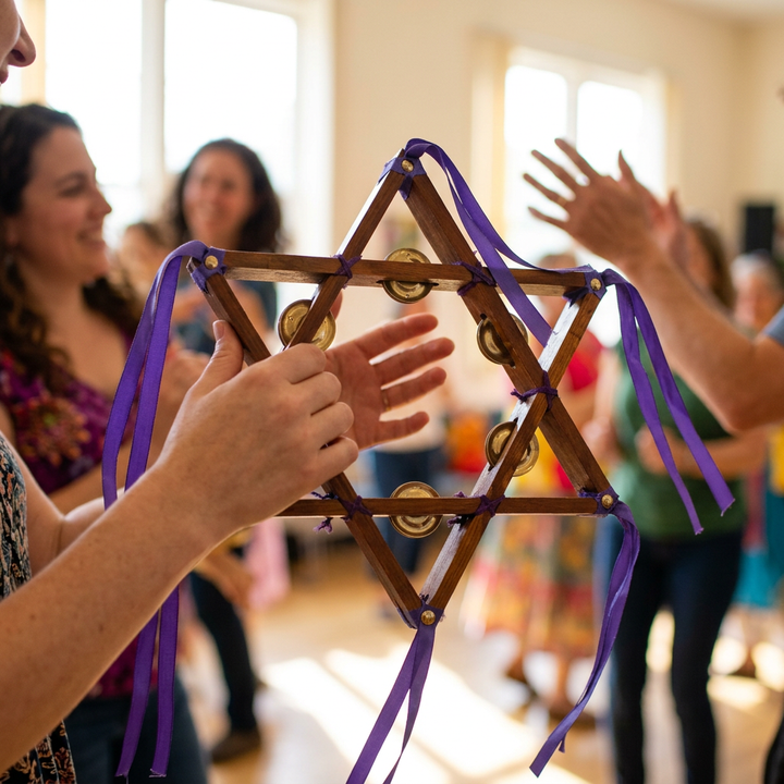 Star of David Rosewood Tambourine - Holy Land Gifts