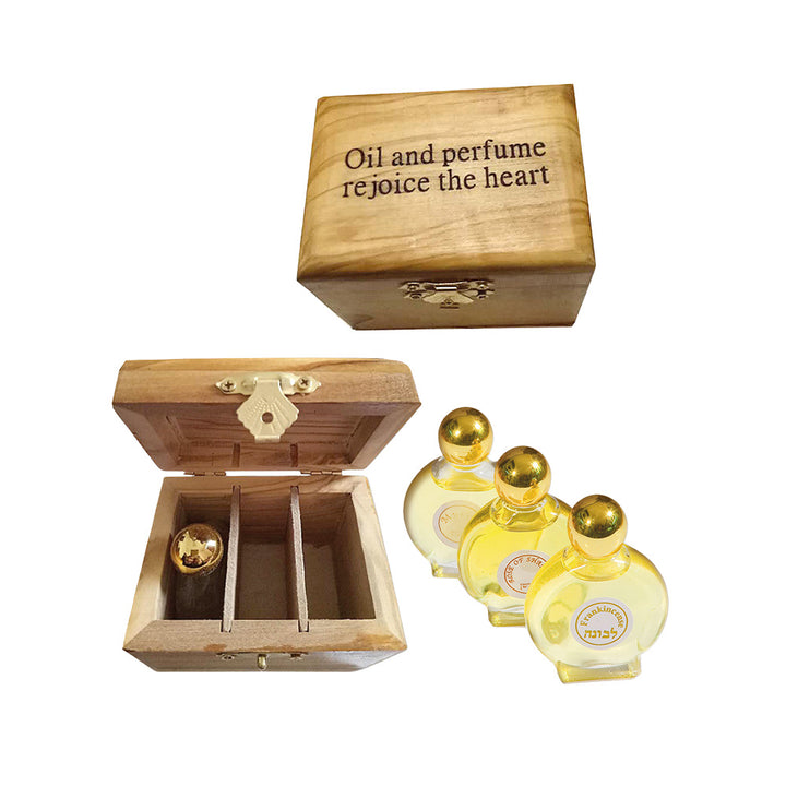 Rejoice the Heart Olivewood Anointing Oil Box - Holy Land Gifts