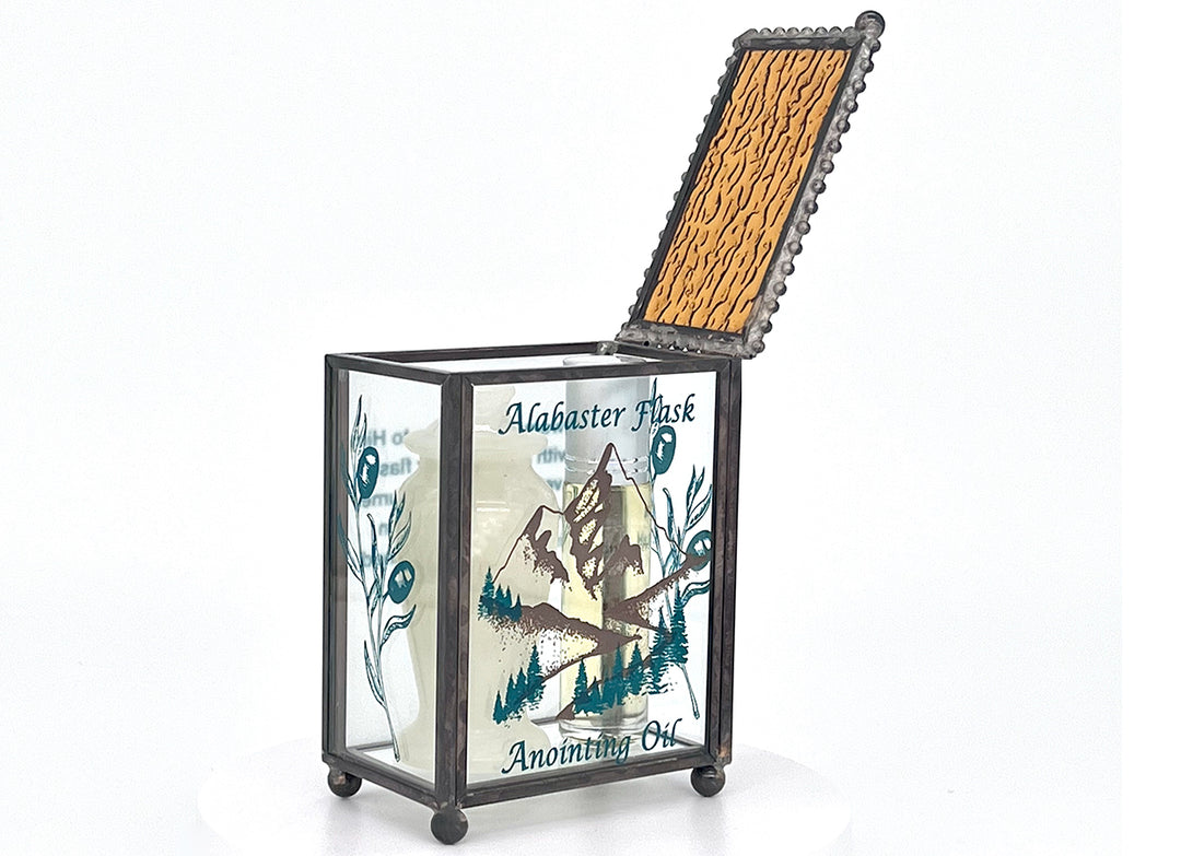 Alabaster Jar with Glass Box and Frankincense Anointing Oil