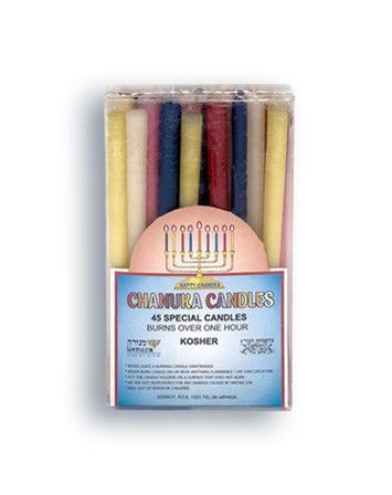 Multicolored Hanukkah Candles