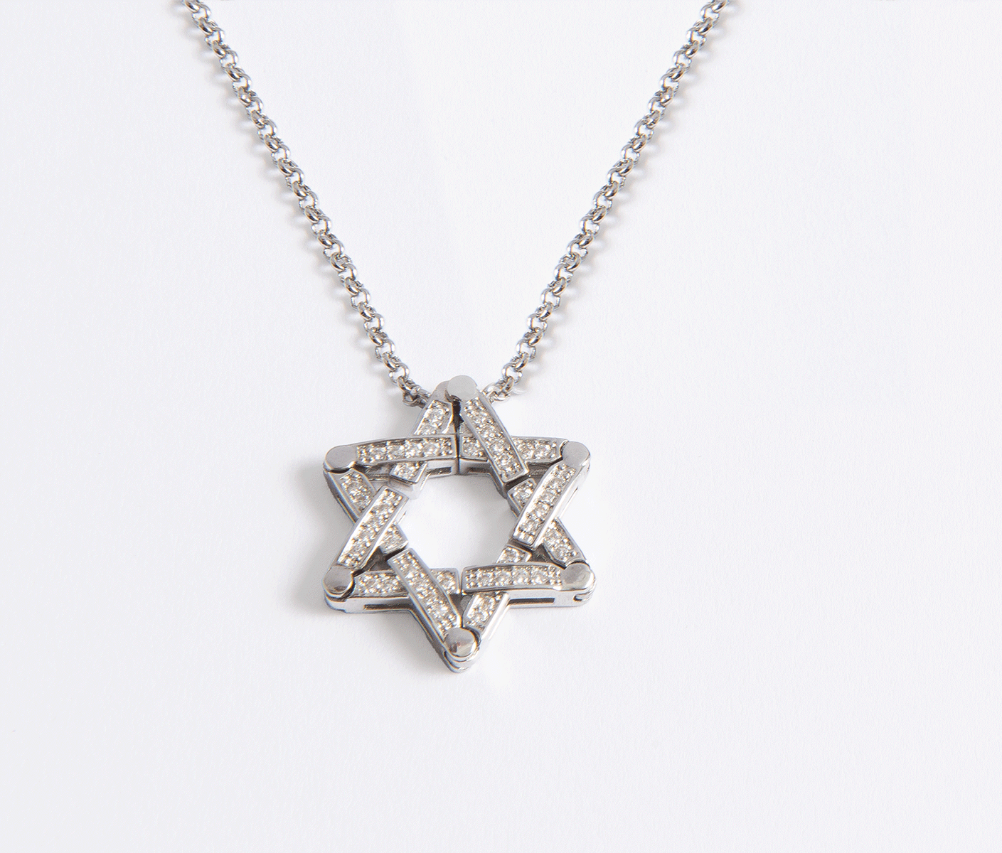 Transforming Butterfly Star of David Necklace