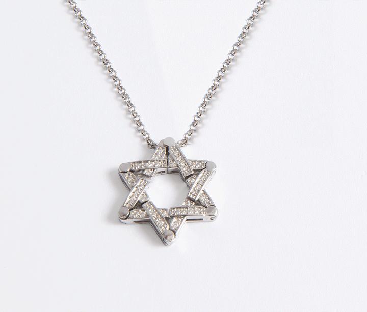 Transforming Butterfly Star of David Necklace