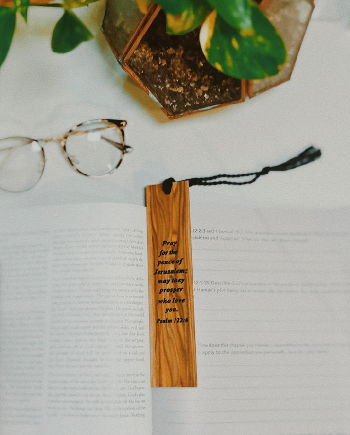Pray for the Peace Jerusalem Olivewood Bookmark