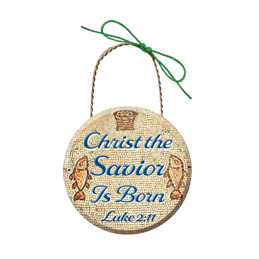 Christ the Savior is Born Resin Christmas Ornament - Holy Land Gifts