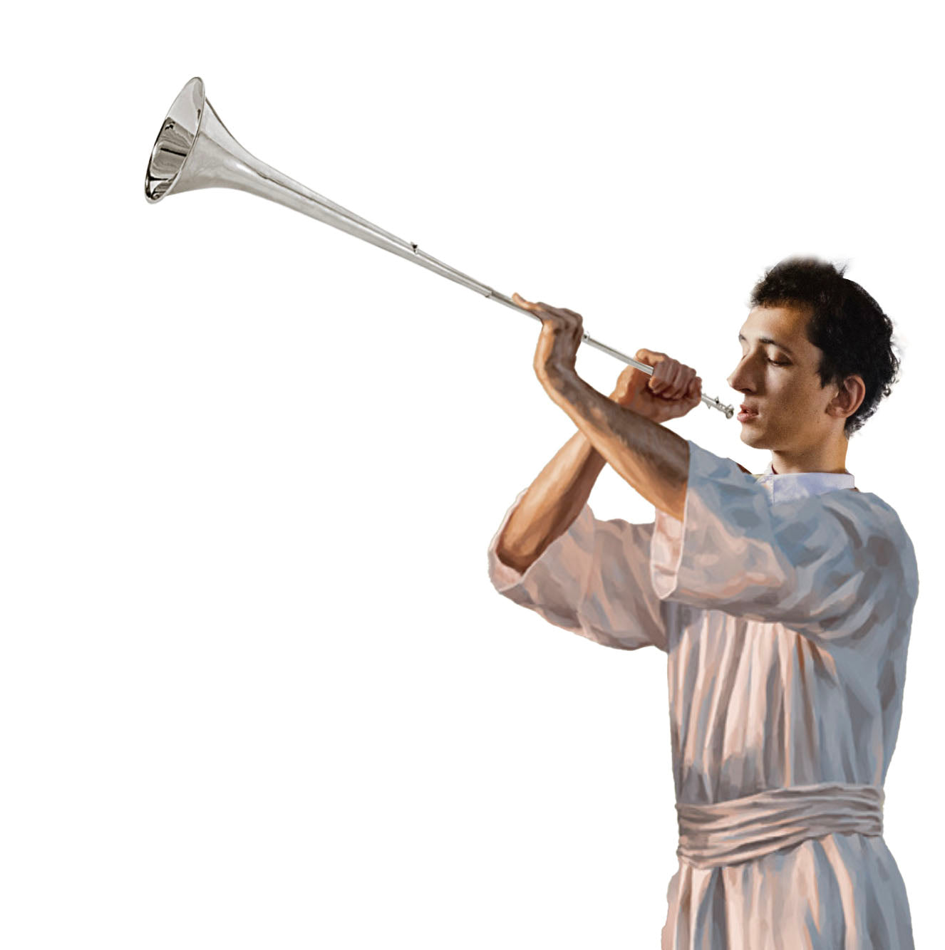 Silver Temple Trumpet - Holy Land Gifts