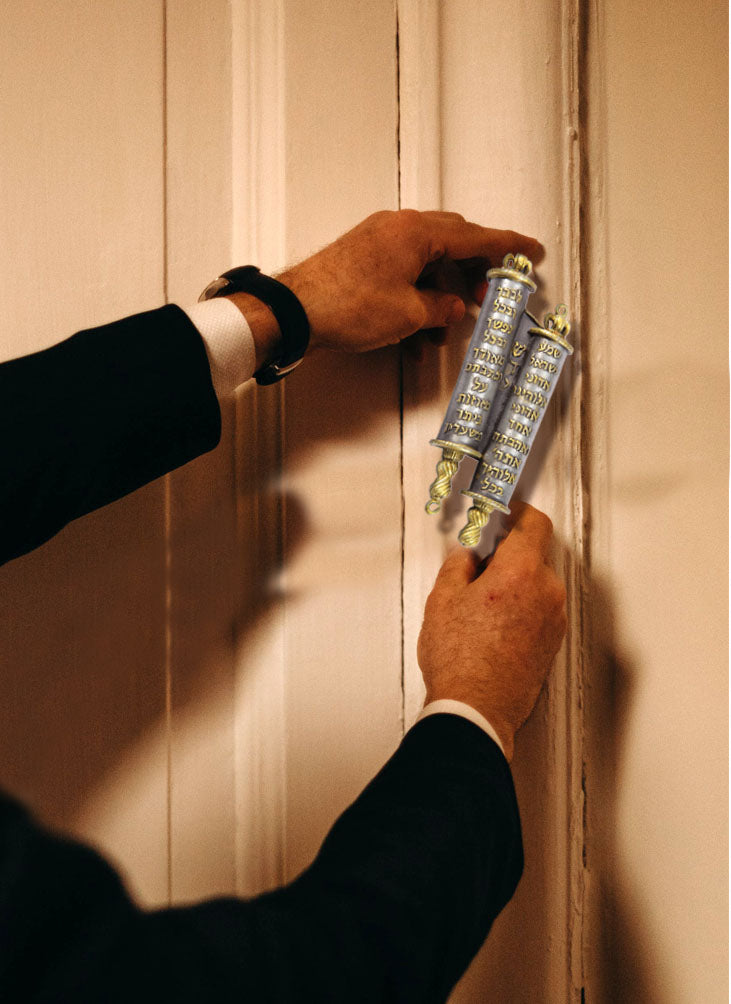 Torah Pewter Mezuzah