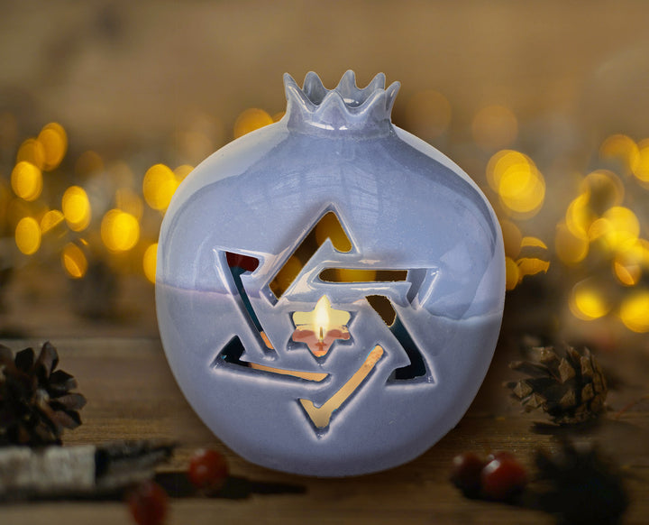 Pomegranate Tealight Candle Holder - Blue