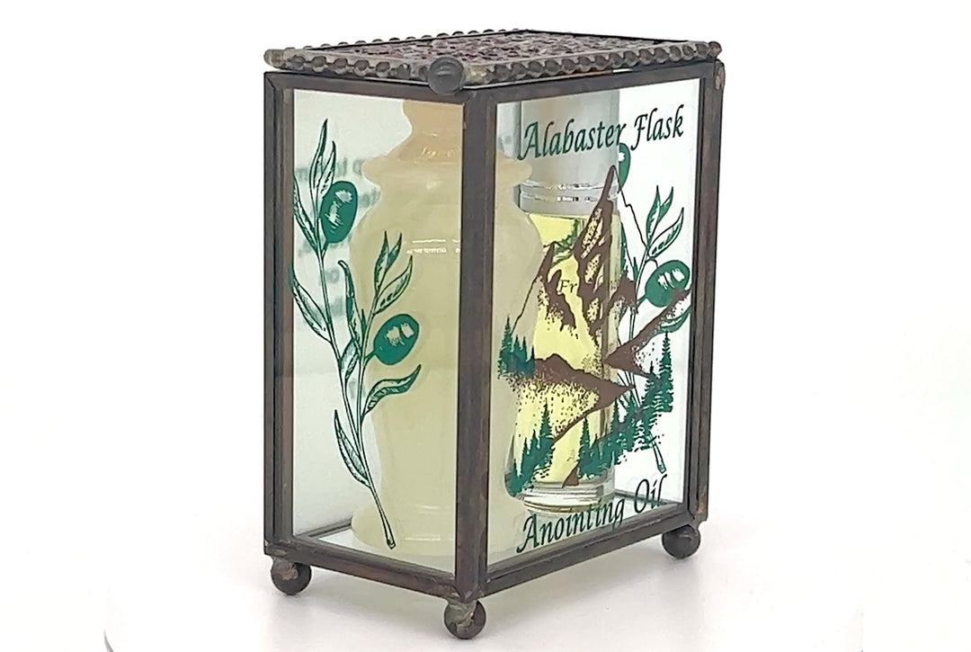 Alabaster Jar with Glass Box and Frankincense Anointing Oil