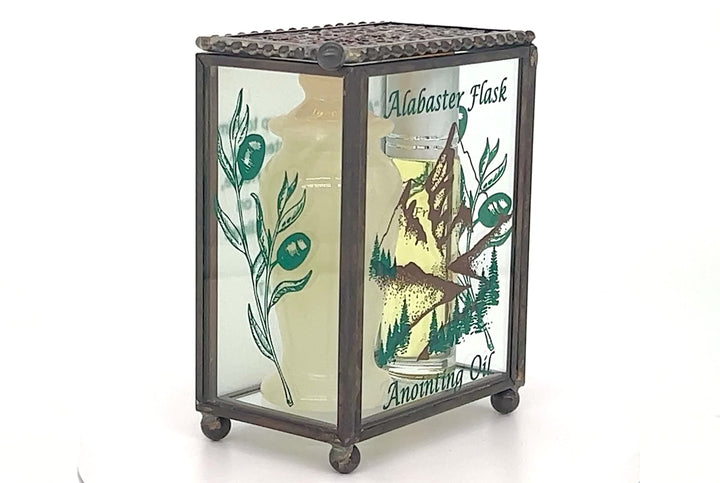 Alabaster Jar with Glass Box and Frankincense Anointing Oil