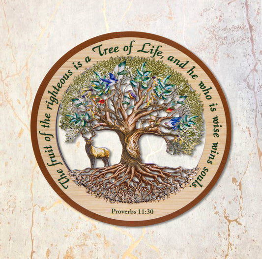 Proverbs 11:30 Tree of Life Laser Cut Wood Art