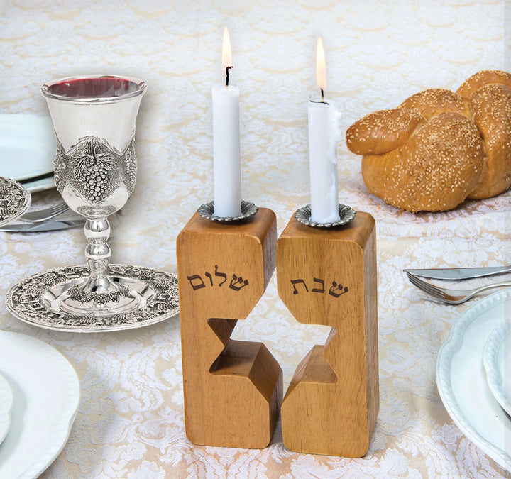 Shabbat Wood Candle Holders