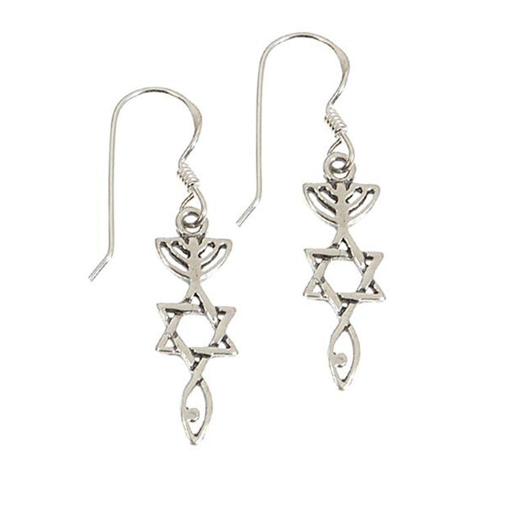 Earrings: Messianic Roots, Silver - Holy Land Gifts
