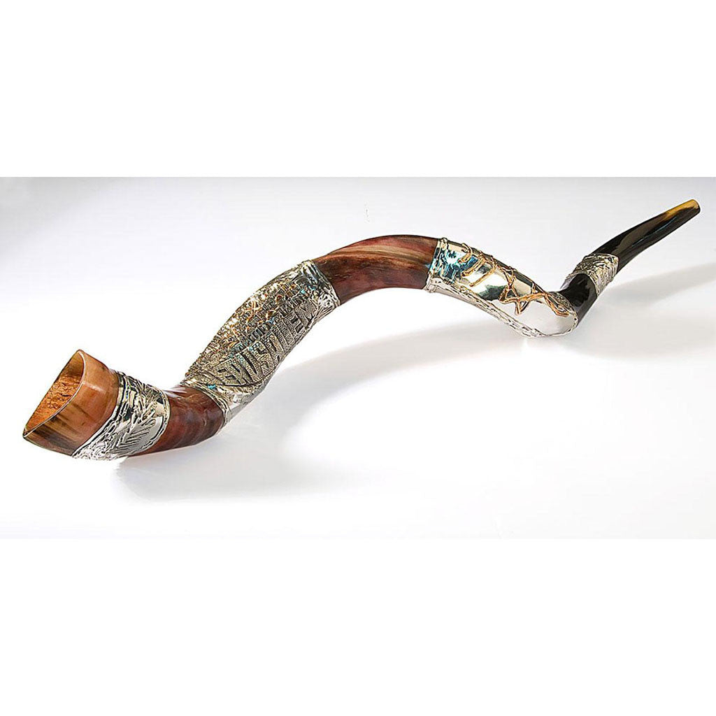 Silver-plated Jerusalem Yemenite Shofar - Holy Land Gifts