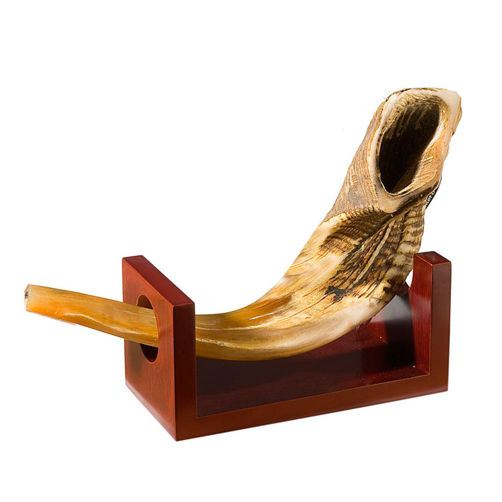 Display Stand Wood (small) Rams Horn - Holy Land Gifts
