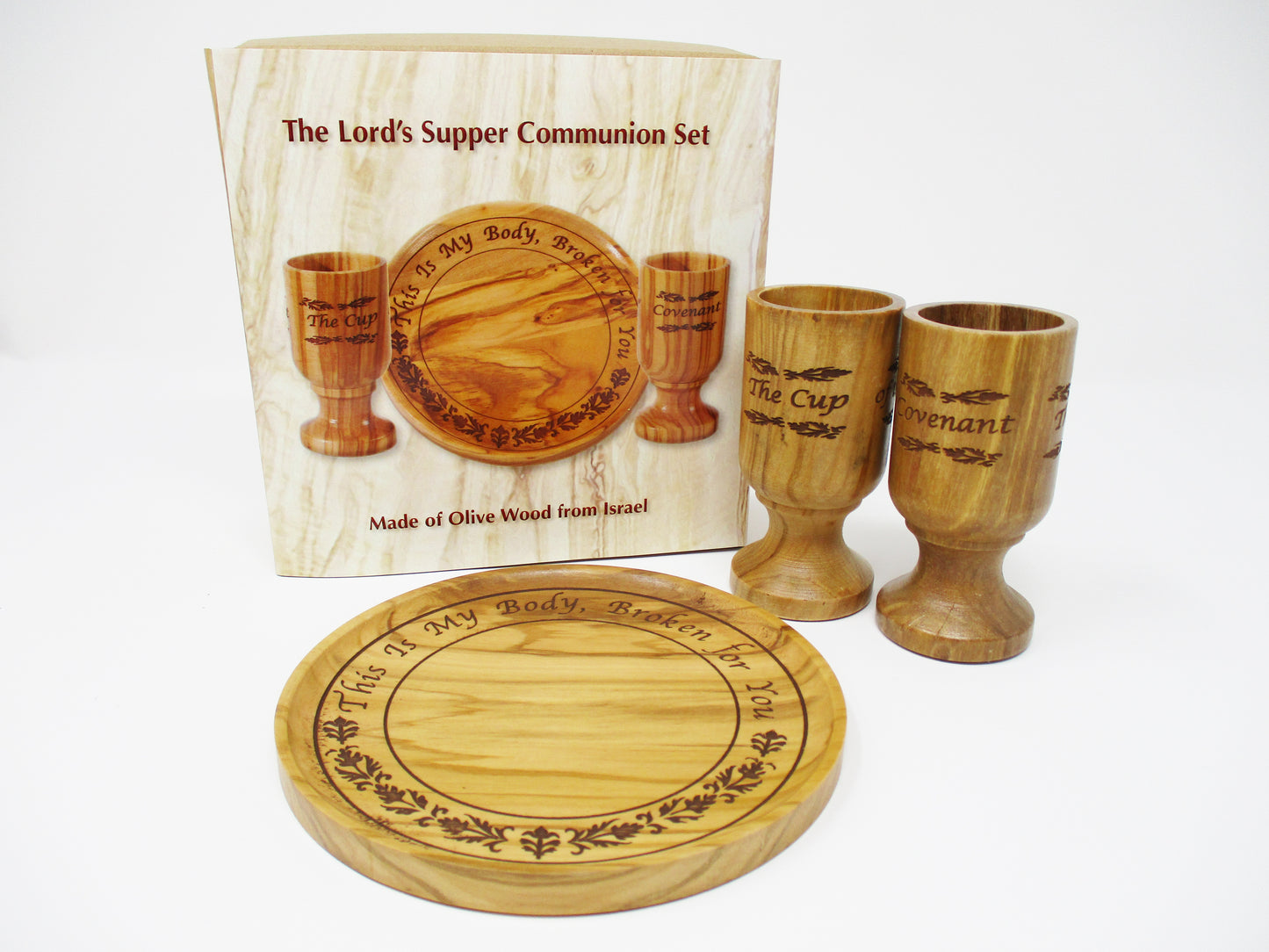 Olive Wood Plate and Cup Set