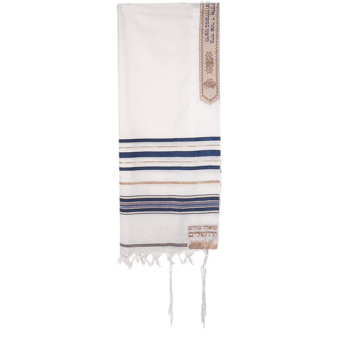 Blue Acrylic Tallit 50" Yehuda - Holy Land Gifts