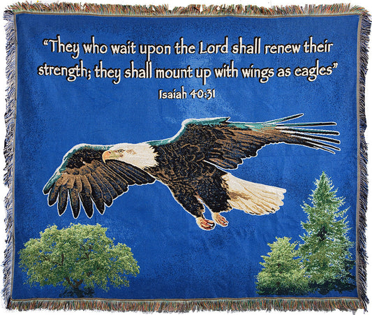On Eagle's Wings Woven Blanket