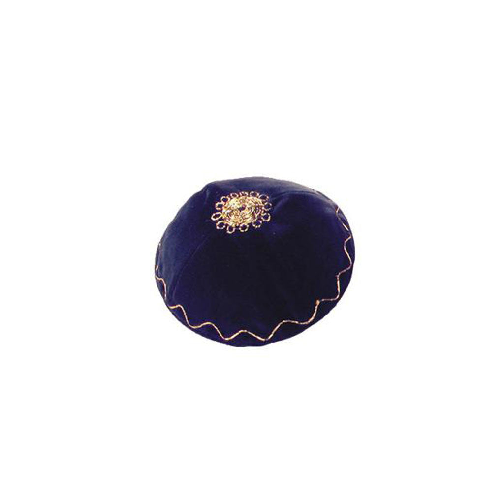 Velvet Navy Blue Kippah