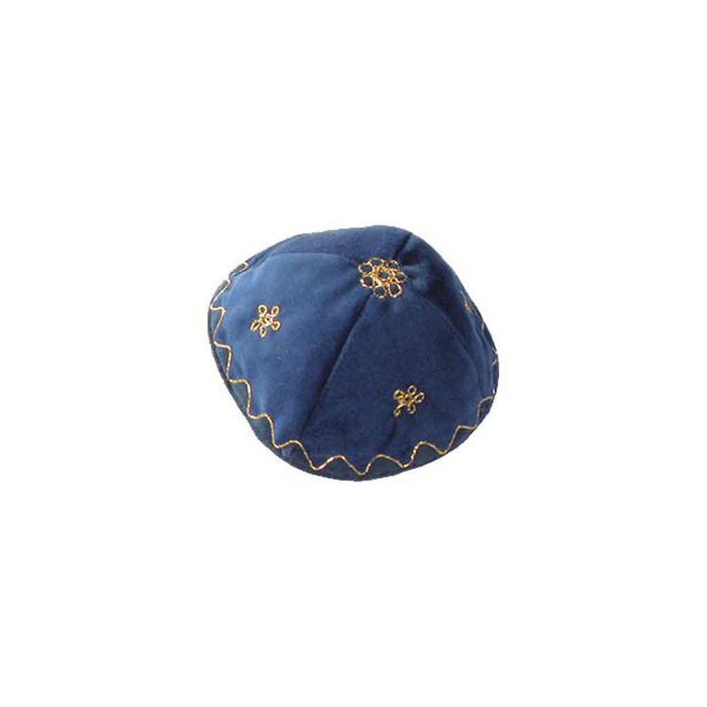 Velvet Bright Blue Kippah