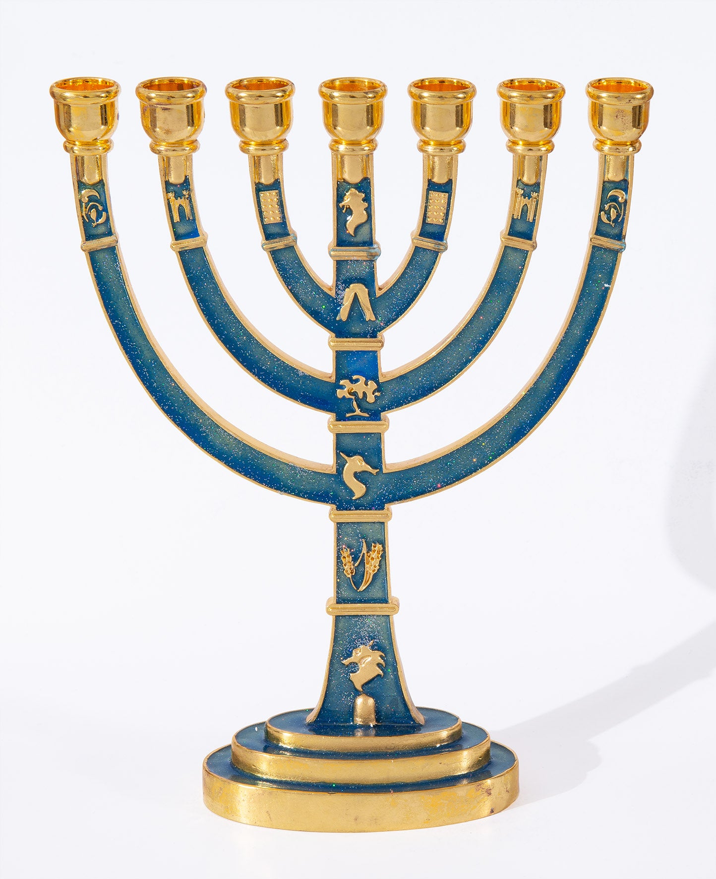 Blue 12 Tribes Menorah