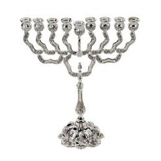 "Light of the World" 9-Branch Hanukkiah Menorah - Holy Land Gifts