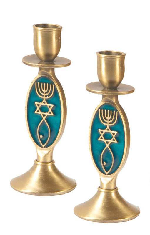 Pewter Messianic Seal In Blue - Holy Land Gifts