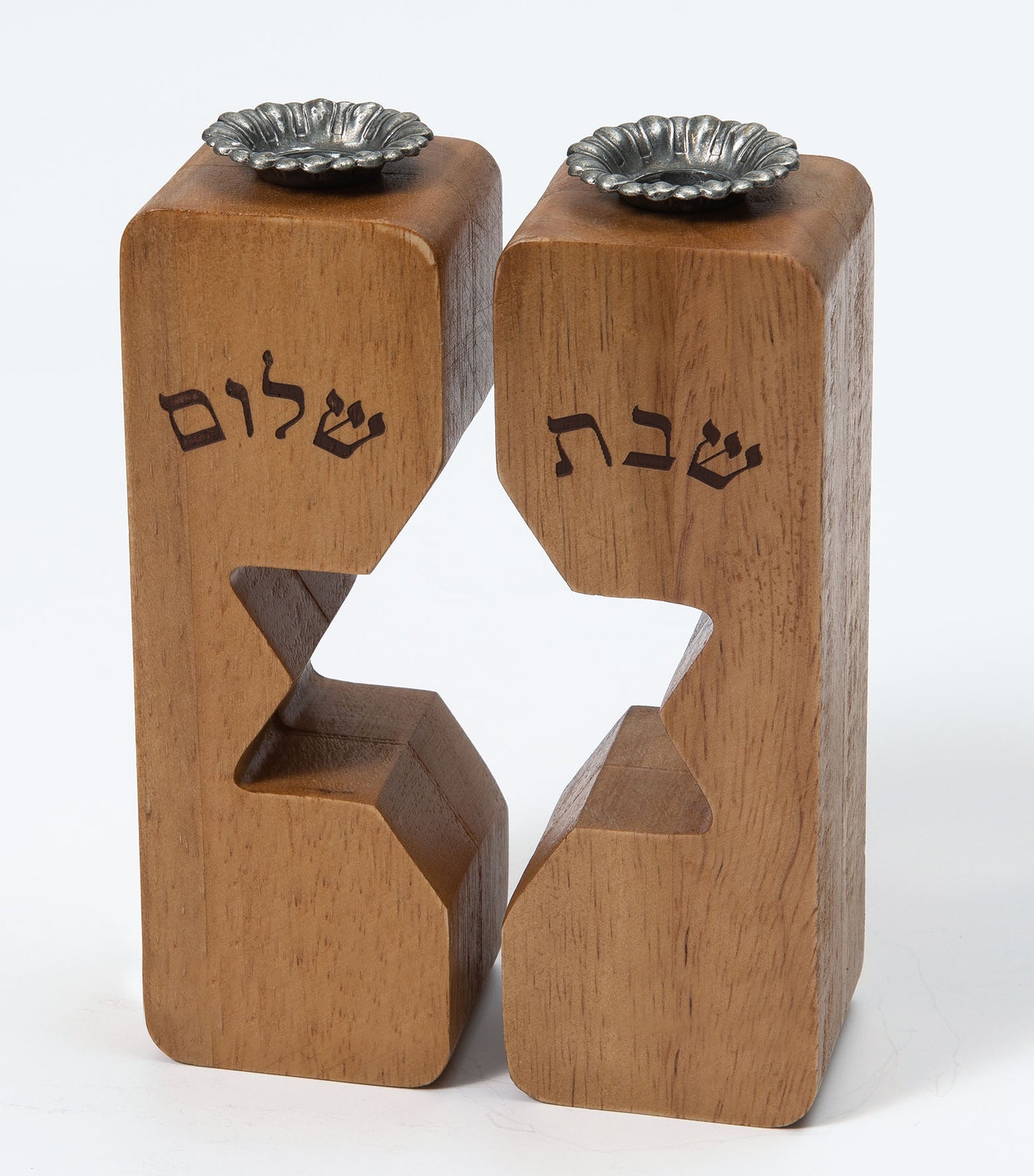 Shabbat Wood Candle Holders