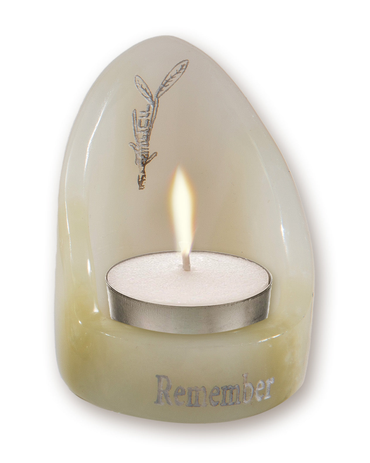 Alabaster Holocaust Remembrance Tealight Candle Holder